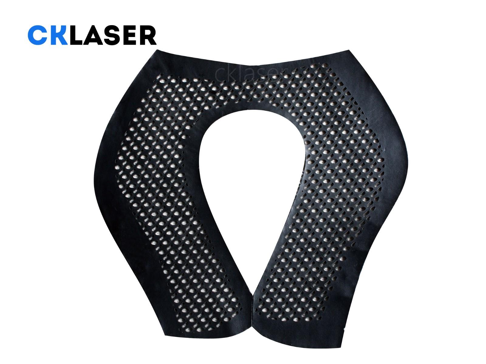 100% leather done by laser cutting 